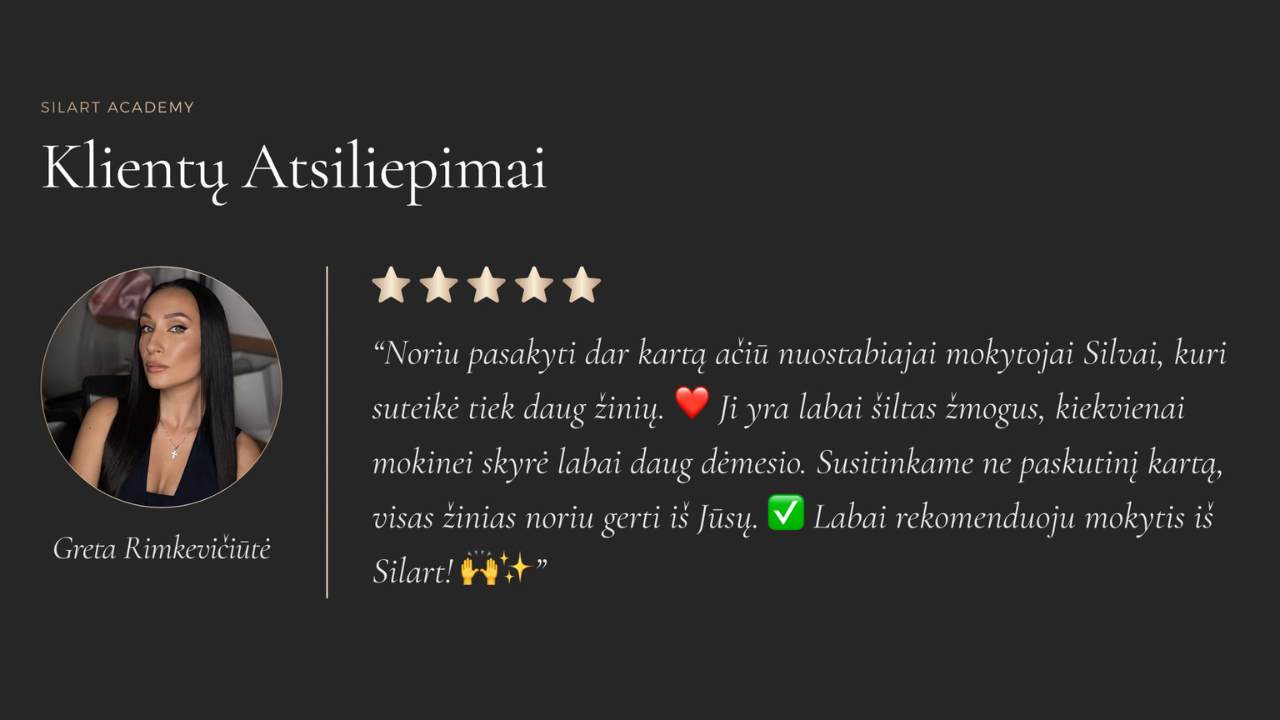 Mokinių atsiliepimai po antakių korekcijos kursų