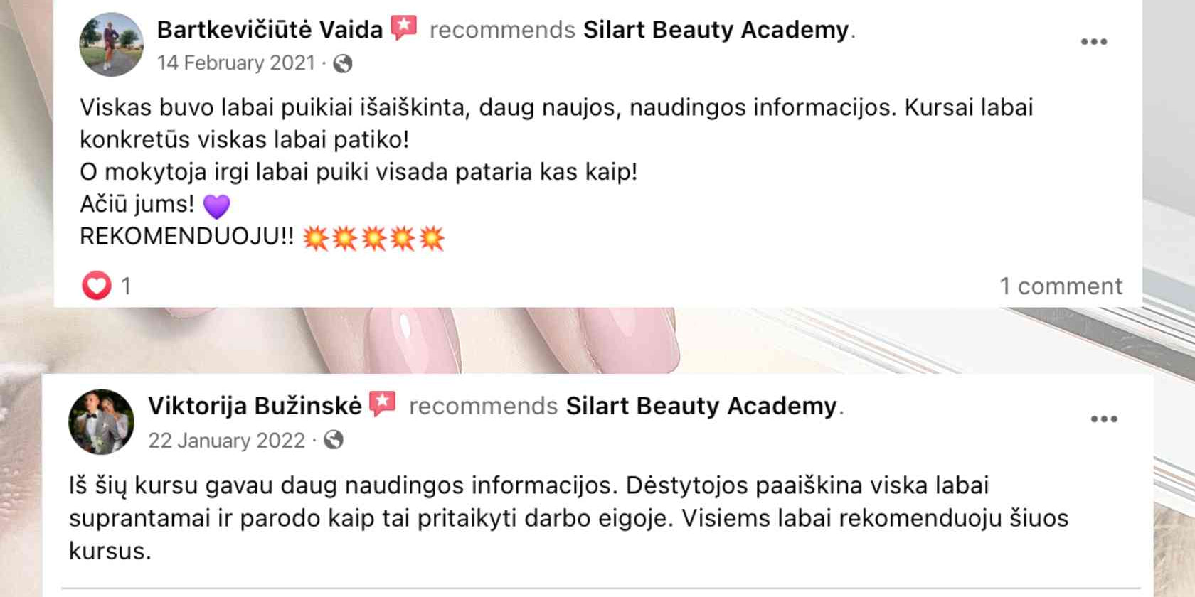Manikiūo kursų atsiliepimai