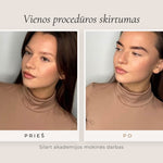Antakių korekcija prieš ir po: Silart akademijos mokinės darbas