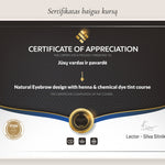 Sertifikatas baigus antakių kursus online